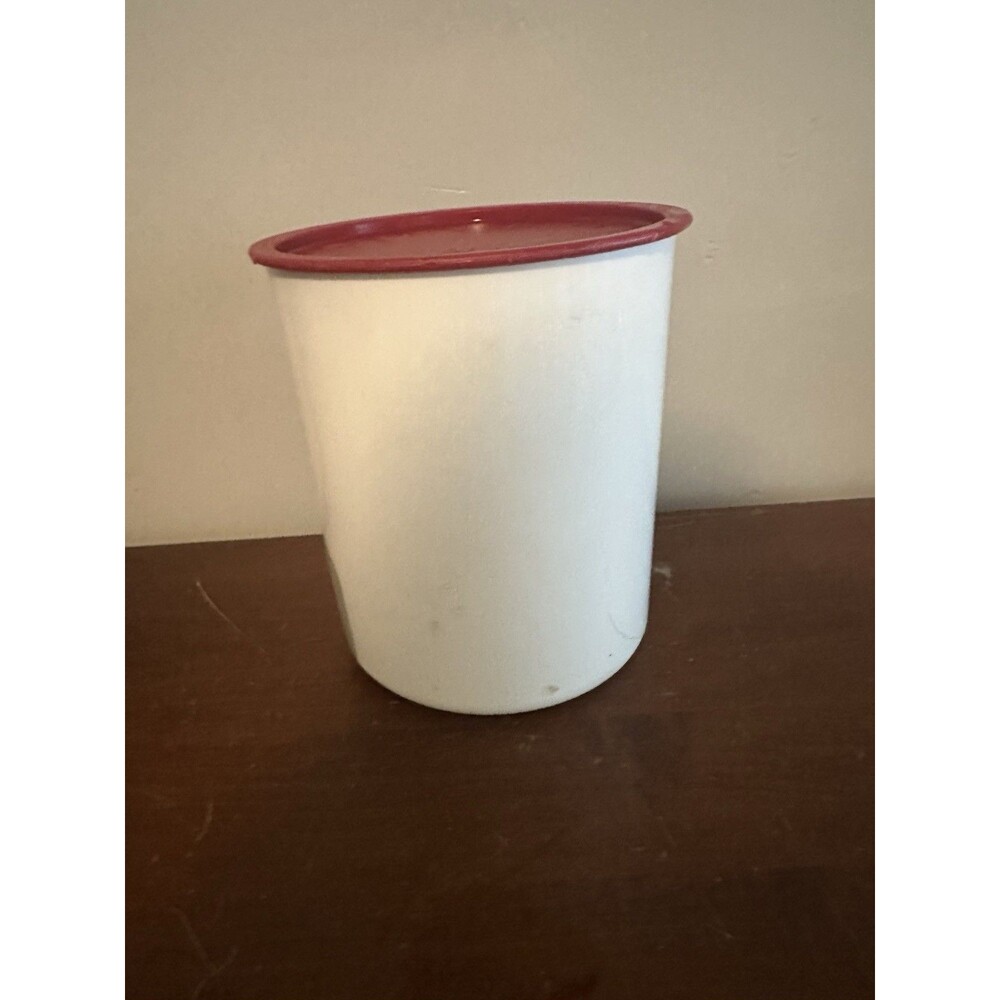4-Tupperware One Touch Nesting Canisters Set w/ Red Lids 2416B 24188 24200 2422B